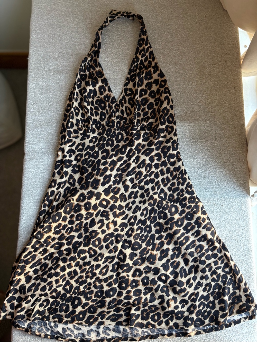 Reformation Leopard Halter Mini Dress